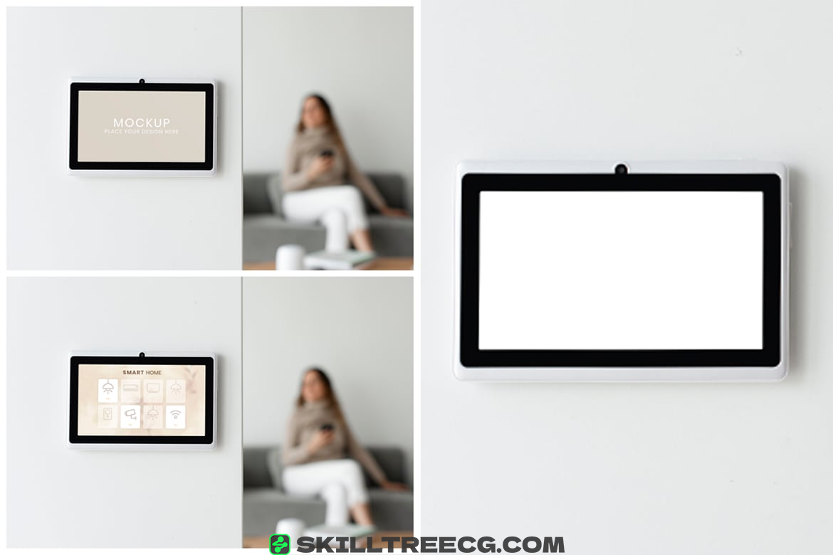图片[2]-Home Automation Panel Monitor Mockup on a Wall（568757）-技能树